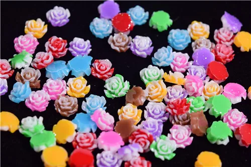 100pcs/Bag 6mm Colorful Flower Resin Stone Nail Charms Jewelry 3D Nail Art Decoration Cellphone Decoration Beauty Supplies ZCF10 ZCF13-100pcs