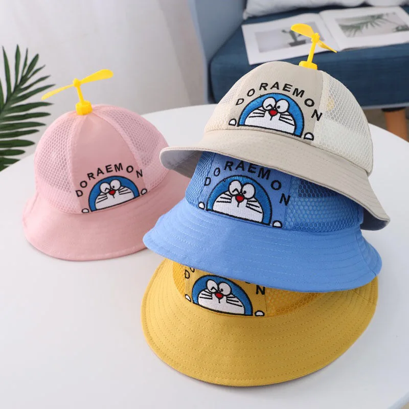 

Cute Cartoon Child Multiple Styles Available Beach Cap Visor Fisherman Hat Breathable Full Fabric Fashion Trend Bamboo Dragonfly