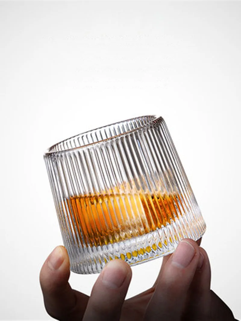 Glacier Tumbler glass Crystal  creative plum fruit  rotating whiskey  ocean glass