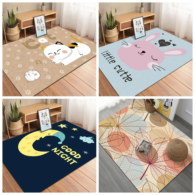 Детский мультяшный ковер, заказной коврик принцессы для ползания, прикроватный детский прикроватный коврик, одеяло для гостиной, спальни