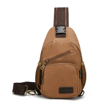 

Winter New Style Korean-style Canvas Chest Pack Large-Volume Breathable Chest Bag Business Casual Outdoor Travel Bag-
