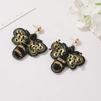 

JUJIA Women Vintage Drop Earrings Bee Animal Ethnic Jewelry Handmade Earrings Gold Wedding Party Statement Earrings