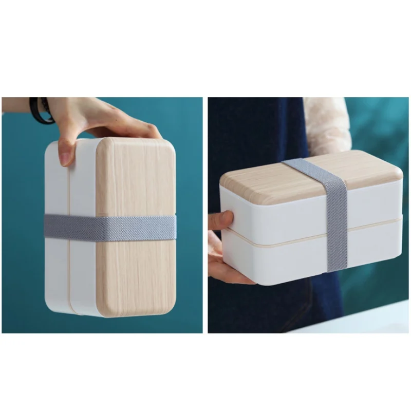 

Food Storage Lunch With Cutlery Reusable Japanese Style Kids Adults Work Bento Box Double Layered Detachable School Insulated