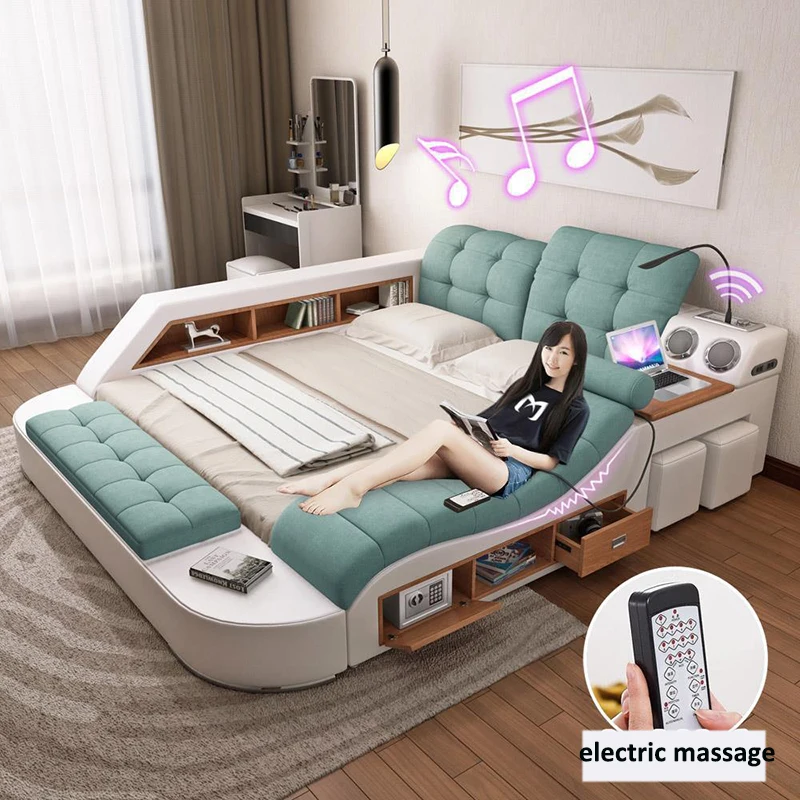 الفاخرة الحديثة أثاث غرفة نوم تصاميم الجلود النسيج كرسي التدليك سرير حجم الملك camas beds aliexpress الفاخرة الحديثة أثاث غرفة نوم تصاميم الجلود النسيج كرسي التدليك سرير حجم الملك camas beds aliexpress