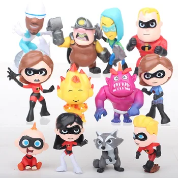 

12pcs/Set Cute Version The Incredibles 2 Movie Super Man Family Action Figure Toys