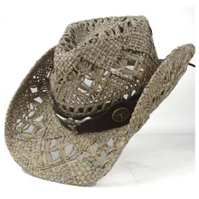 Соломенная Мужская и Женская Ручная работа западная ковбойская шляпа широкая шляпа уличная Sombrero Hombre Женская ковбойская шляпа