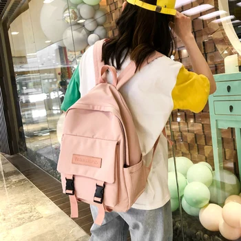 

2020 Backpack Women Backpack Fashion Women Shoulder Bag solid color School Bag For Teenage Girl Children Backpacks Travel Bag