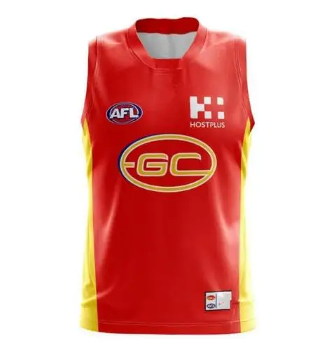 no Print AFL GOLD COAST SUNS домашний трикотаж размер S-3XL - Цвет: no Print