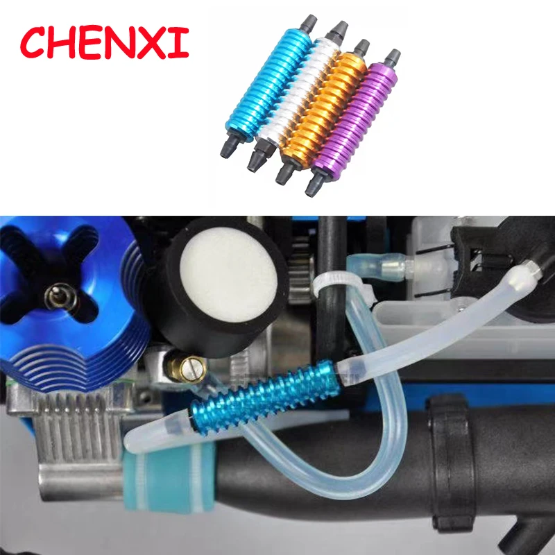 

Alloy Aluminum Nitro exhaust gas/fuel/back pressure cooler 1/10 1/8 RC Nitro Hobby Model Car Upgraded Hop-up rc Parts HSP T09