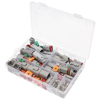 

250Pcs(15 sets) Waterproof Wire Connector Kit Electrical Male Female Terminal 2/3/4/6Pin Automotive Sealed Plug for Cars