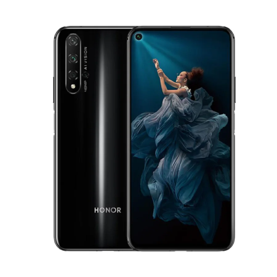 Мобильный телефон Honor 20, 6,26 дюймов, 8 ГБ ОЗУ, 128 Гб ПЗУ, Kirin 980, 3750 мА/ч, супер зарядка, боковой отпечаток пальца, Android 9, NFC, смартфон - Цвет: 8GB 256GB Black