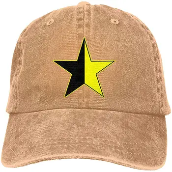 

Ejiazhan7 Ancap Star Logo Retro Adjustable Cowboy Denim Hat Unisex Hip Hop Black Baseball Caps