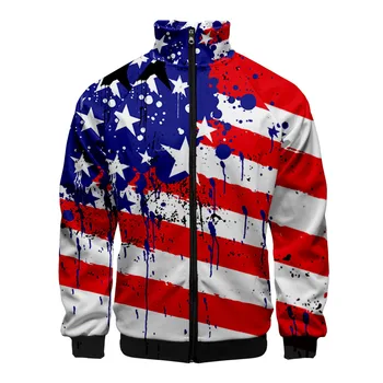 

Independence Day Zipper Sweatshirt Casual Hoodies New Fashion Cool Highstreet Autumn And Spring Clothes Sweatshirt for women