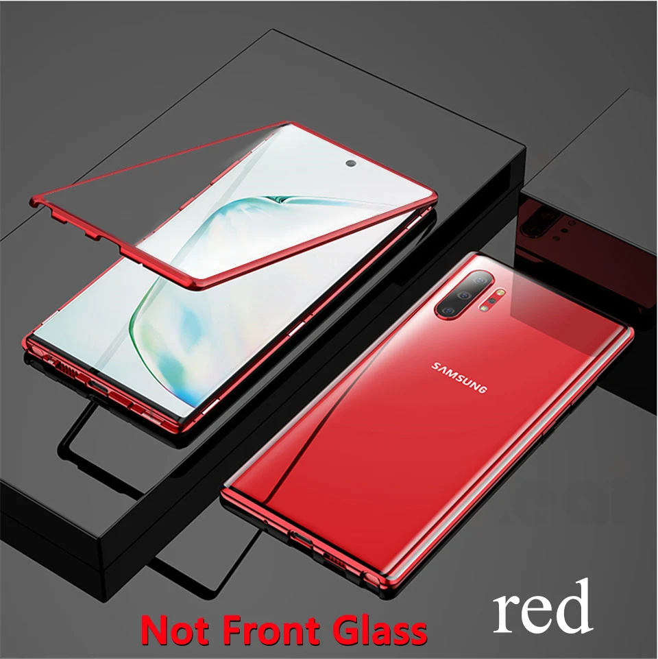 Магнитный чехол для samsung Galaxy A50 A70 S9 S8 чехол A40 S10 Plus Note 9 8 10 Plus A20 A10 A30 задняя Стекло крышка - Цвет: Red