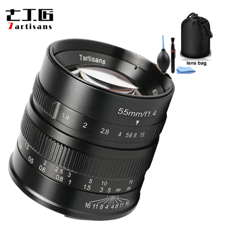7artisans 55 мм F1.4 Большая диафрагма портрет ручной фокус микро объектив камеры подходит для Canon eos-m крепление E-Mount Fuji FX-Amount