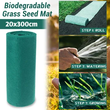 

20X300cm Biodegradable Grass Seed Mat Seed Starter Mat Grass Seed Carpet Seed Starter Mat Home Yard Garden Decoration Supplies