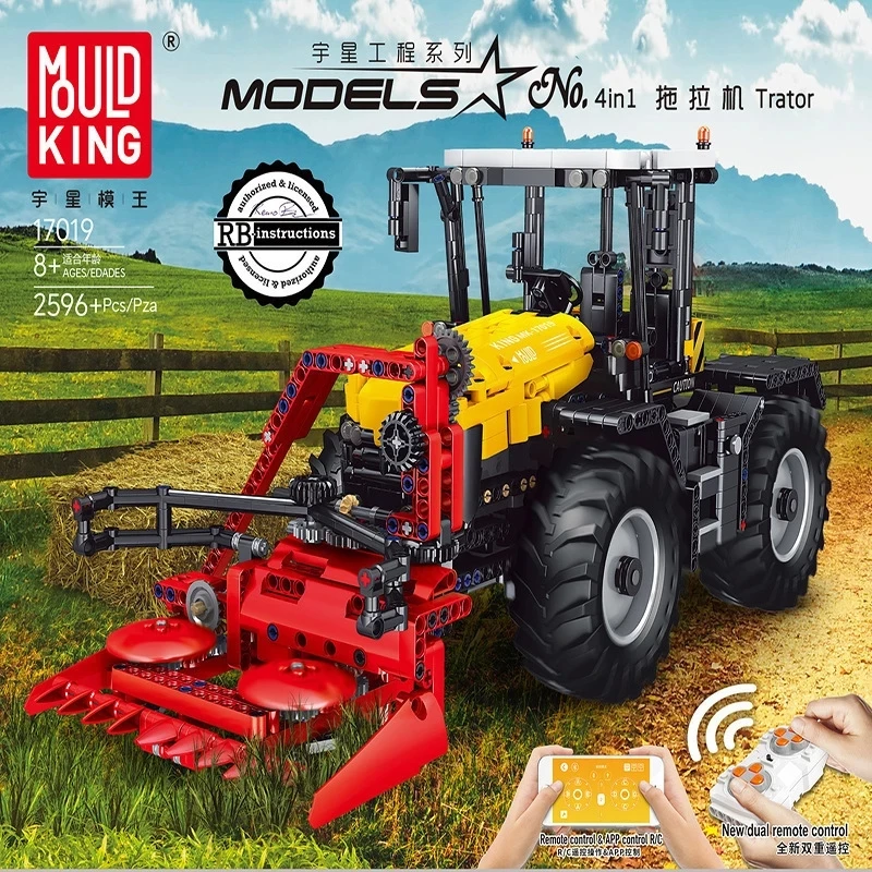 

Высокотехнологичный грузовик MOULD KING MOC, Радиоуправляемый трактор Fastrac 4000er, набор строительных блоков, кирпичи, детские развивающие игрушки, рождественские подарки