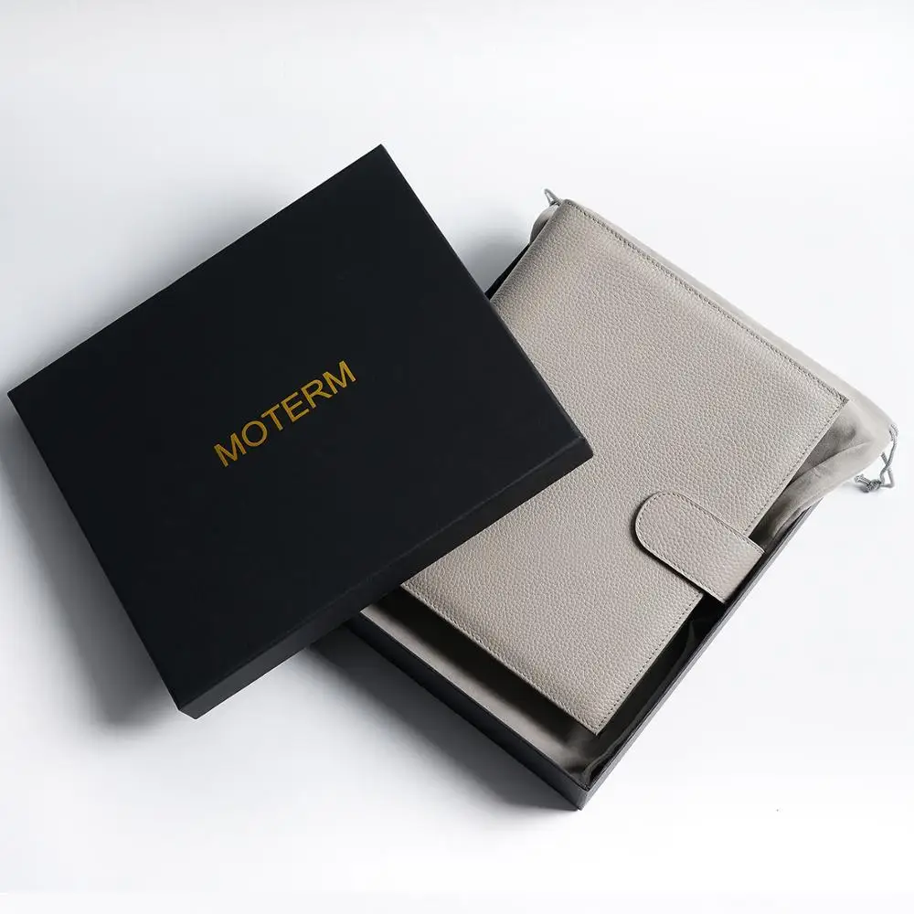 Moterm Luxe 2.0 Series A5 Size Planner Pebbled Grain Leather Notebook with  30MM Ring Agenda Organizer Notepad Journal Sketchbook