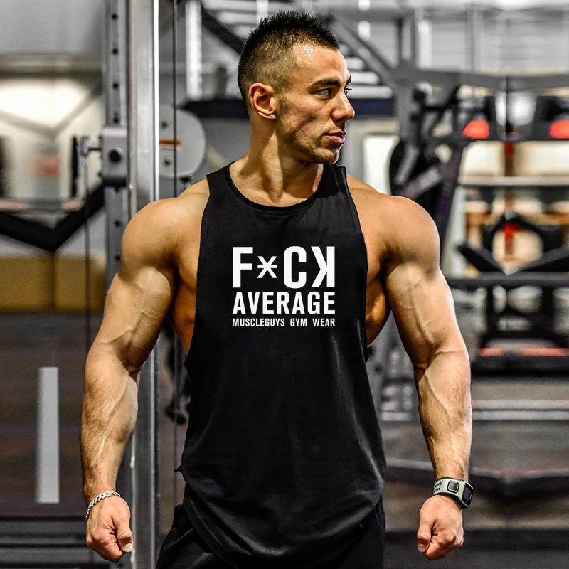 Hommes Musculation Débardeur Bodybuilding Stringer Training T-Shirt Tank Tops sans Manches Stretch Fitness Gym T-Shirt 