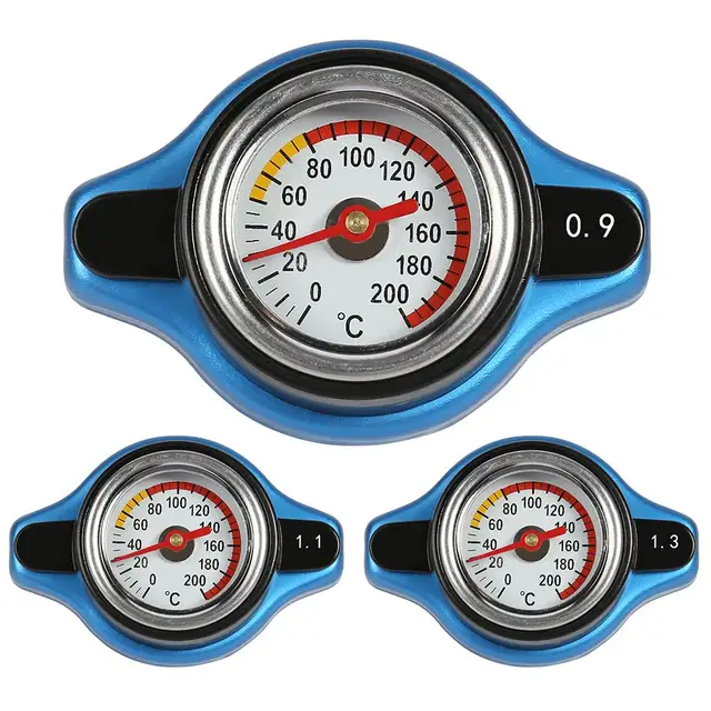 Car Motorcycle Styling Thermo Radiator Cap Tank Cover Water Temperature Gauge with Utility Safe 0.9 / 1.1 /1.3 Bar Big Head