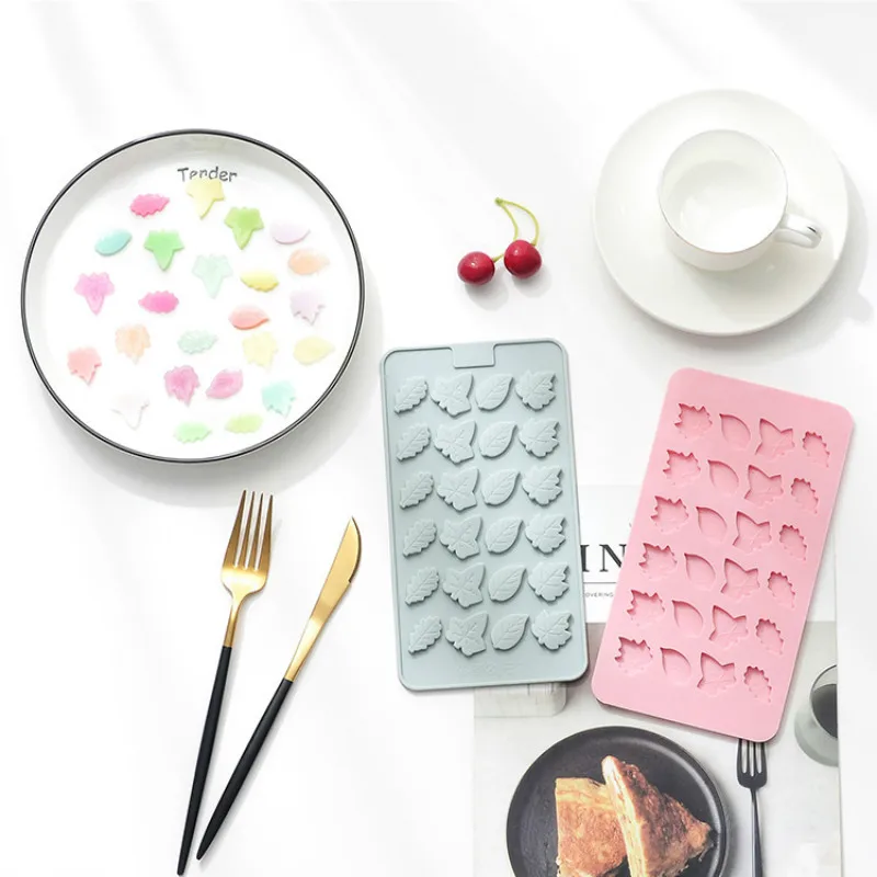 24 even leaves silicone cake mold food grade environmental protection DI handmade Y fondant candy chocolate baking | Дом и сад