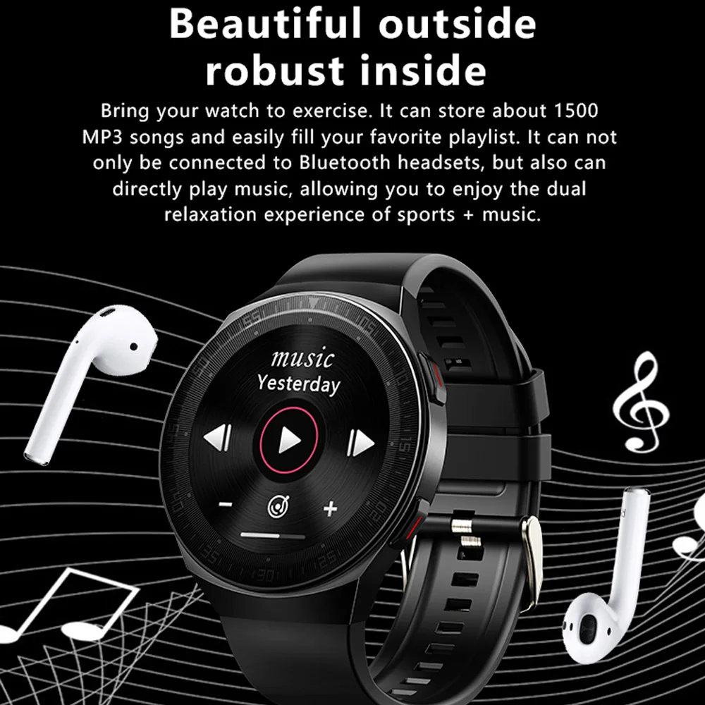 ItiSams MT3 Smart Watch Men 8G Memory Music Bluetooth Call Smartwatch Full Touch Screen Recording Bracelet For IOS Android