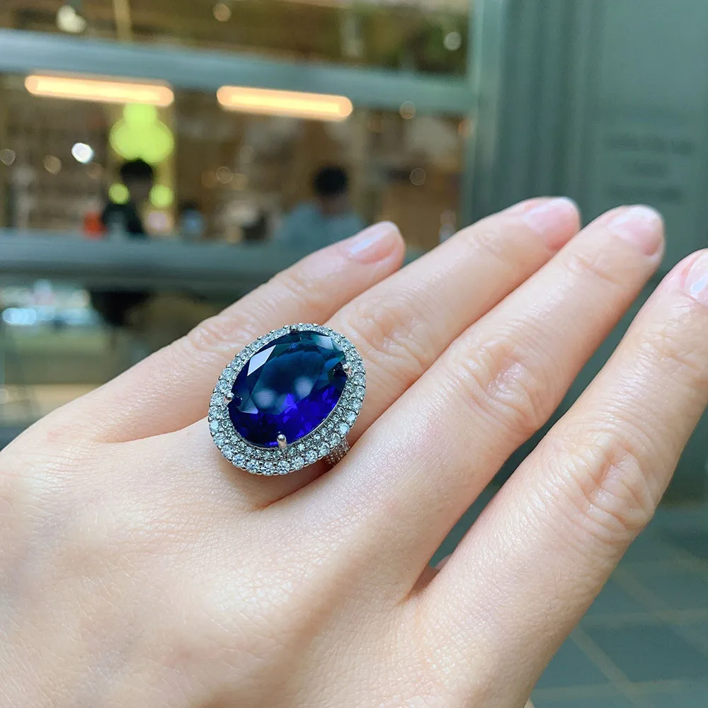 2021 Trend Retro 925 Sterling Silver Rings For Women 13*18
