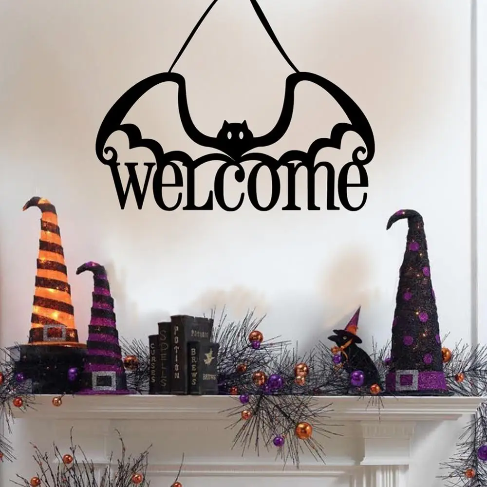 

Halloween Decoration Big Spider Witch Bat Spider Web Non-Woven Halloween Door Hanging and Wall Decorations HAPPY HALLOWEEN