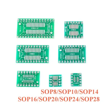 

5lot/35pcs SMD Turn To DIP Adapter Converter Plate PCB Board Kit SOP MSOP SSOP TSSOP SOT23 8 10 14 16 20 28 SMT To DIP