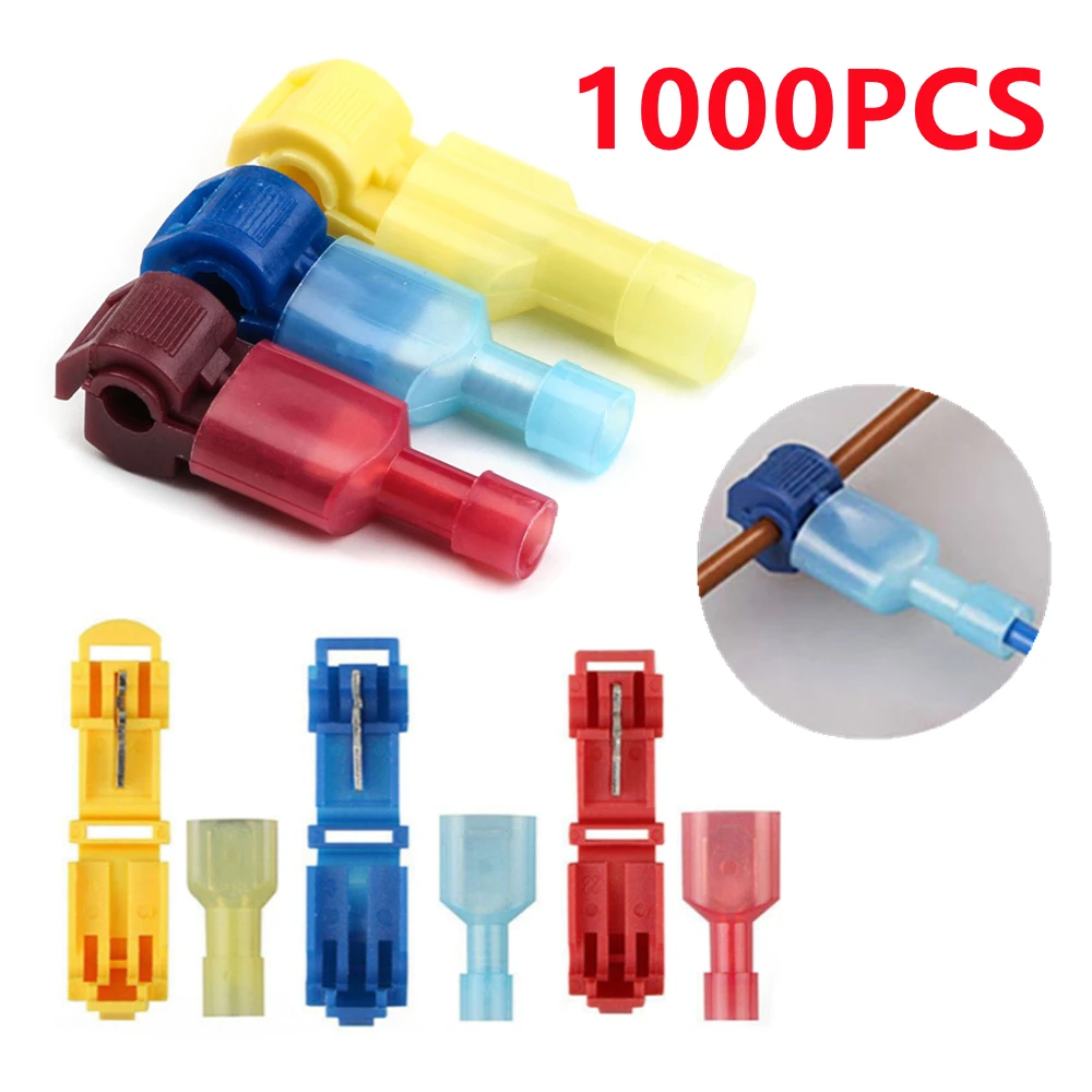 1000pcs(500 Pairs) Quick Electrical Cable Connectors Snap Splice Lock