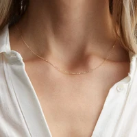 EManco – collier à chaîne Fine en acier inoxydable, pendentifs couleur or, court et Long, cadeau pour femmes, bijoux en acier inoxydable 5