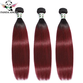 

Brazilian Ombre Straight Bundles 3pcs 1B 99J Burgundy Human Hair Weave Bundles Remy Hair Extensions For Black Women Panda