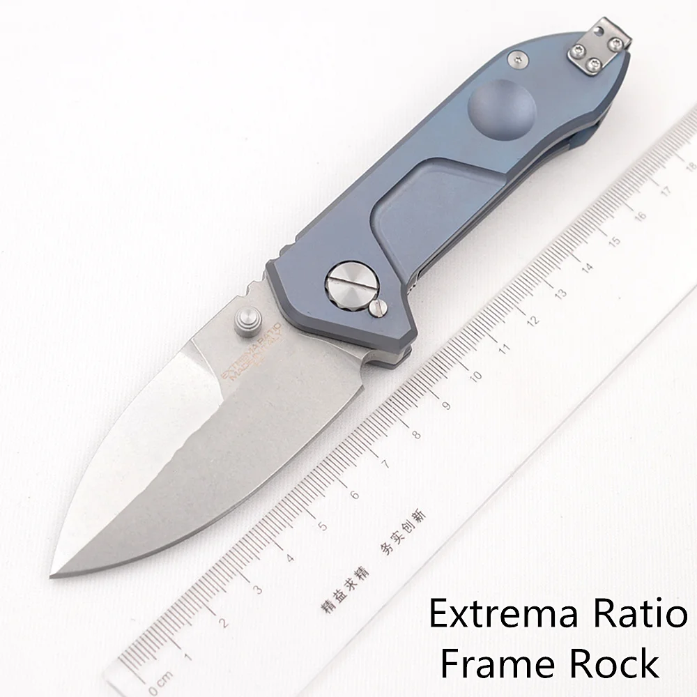 Extrema Ratio Frame Rock Real Titanium handle N690 Blade Ball Bearing Camp Hunt Survival Outdoor EDC Tool Kitchen Folding Knife