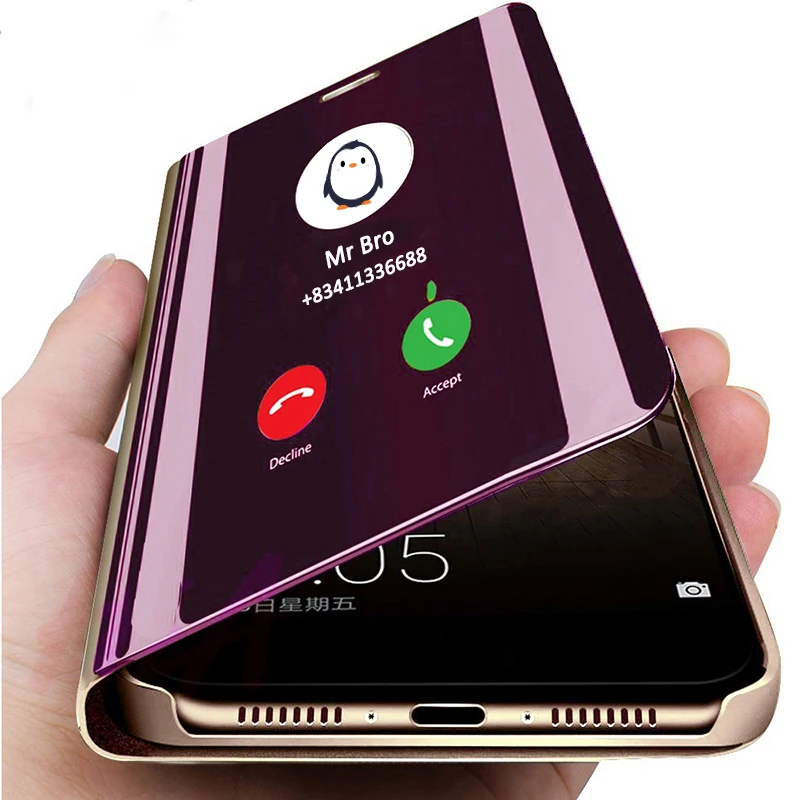 Умный зеркальный чехол для телефона Samsung Galaxy Note 10 S20 S8 S9 Plus S7 S6 Edge 8 9 J5 J7 A7 A5 2017 J6 A6 A70A8