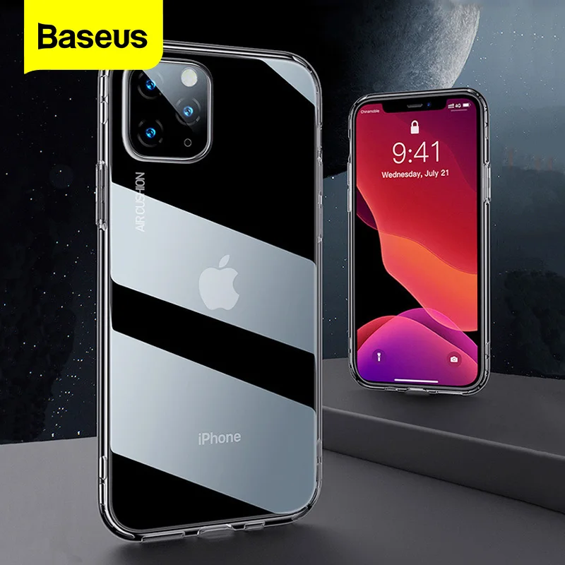 Прозрачный мягкий силиконовый чехол Baseus для iPhone 11 Pro Max ударопрочный роскошный