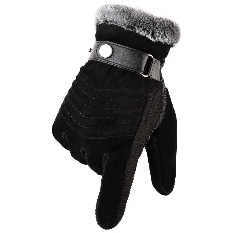 Зимние Утепленные бархатные теплые кожаные перчатки мужские перчатки с сенсорным экраном несколько стилей для верховой езды холодные ветрозащитные перчатки