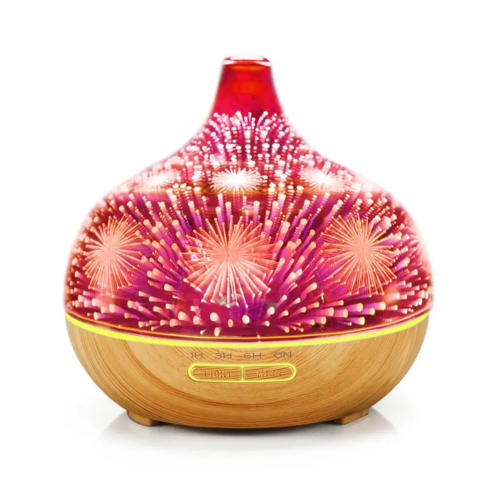 Aroma diffuser 400ML 400 мл Арома диффузор очиститель и увлажнитель воздуха древесины зерна диффузер эфирного масла 7 цветов ночник Тумана машина Fogger для дома - Цвет: Aroma diffuser 400ML