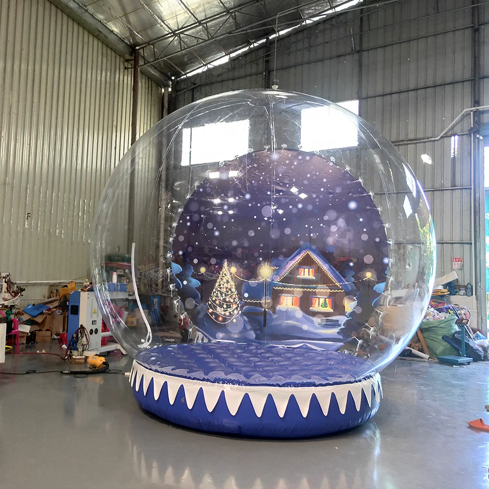 Hot Sale Christmas Giant Inflatable Snow Globe Bubble Dome Tent With Blower 2M/3M/4M Human Snow Globe Cheap Clear Dome