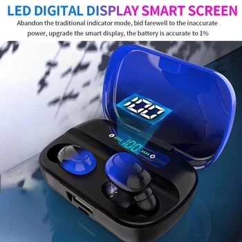 

Q61X bluetooth 5.1TWS bluetooth headset touch digital display light display emergency power headset