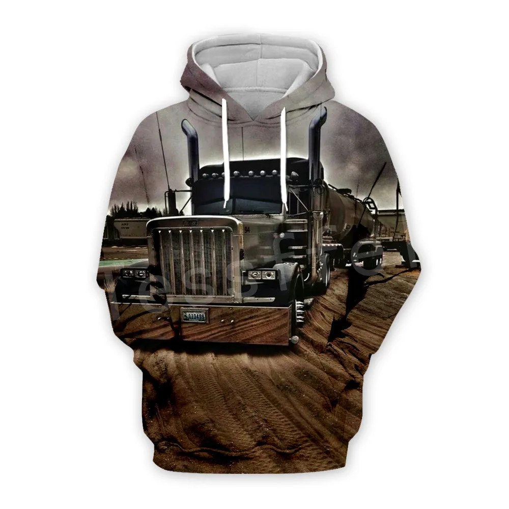 hoodies Tessffel грузовик водителя грузовика пуловер спортивный костюм Новая мода Crewneck MenWomen 3D печатных толстовки/молнии/куртки S-7 - Цвет: hoodies