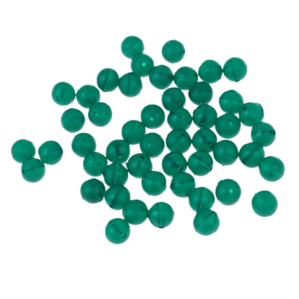 50 Pieces 8mm Round Soft Rig Beads Sea Fishing Lure Floating Float Tackle 3 Color