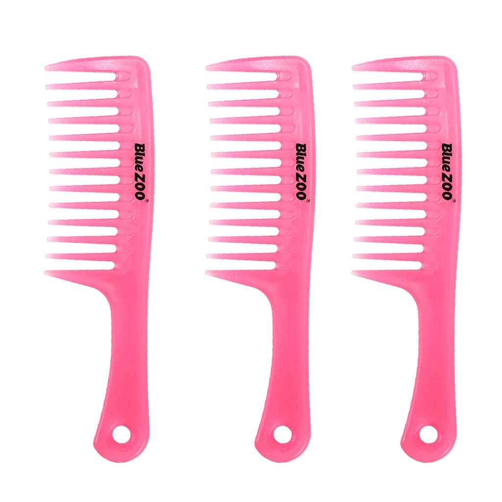 3 Pieces Detangling Hair Combs With Long Handle, Round Tooth Massage Combs, High Strength and Durability