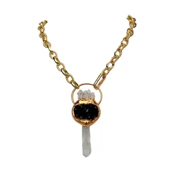 

Natural Purple Amethyst Quartz Druzy Pendant Chain Necklace 20"