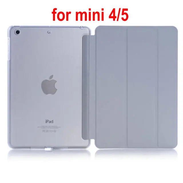 mini 4 5 gray Кожаный чехол из искусственной кожи для ipad mini1 2 3 4 5 mini2 mini 3 mini4 mini 5 Магнитный чехол для планшета с функцией пробуждения и сна для mini1/2/3/4/5 - Цвет: mini 4 5 gray