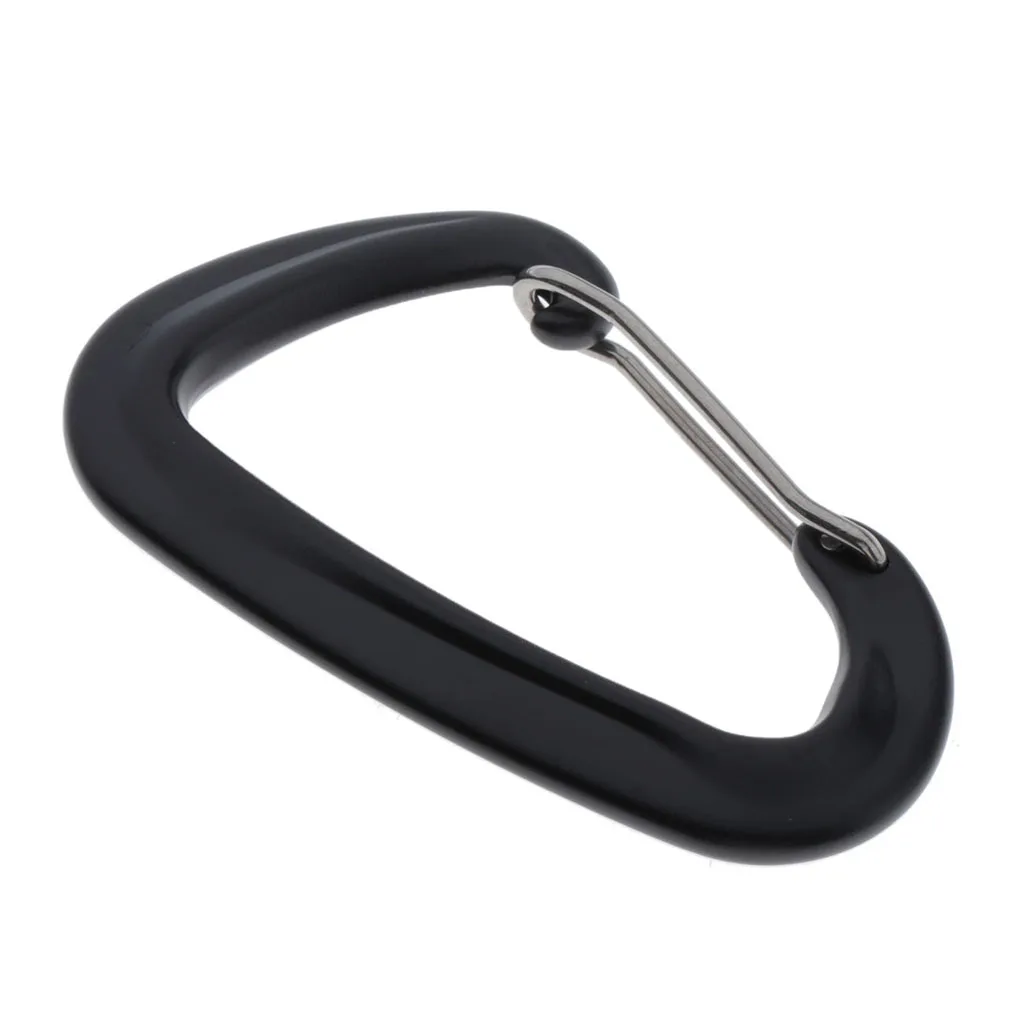 Aluminum D Shape 12 KN (2697 Lbs) Small, Strong and Light Carabiner Clip with Wire Gate for Hammock Hiking and Outdoor