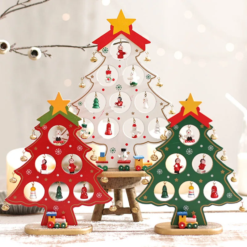 Merry Christmas Tree Desk Table Decor Festival Party Ornaments Xmas Gifts DIY 