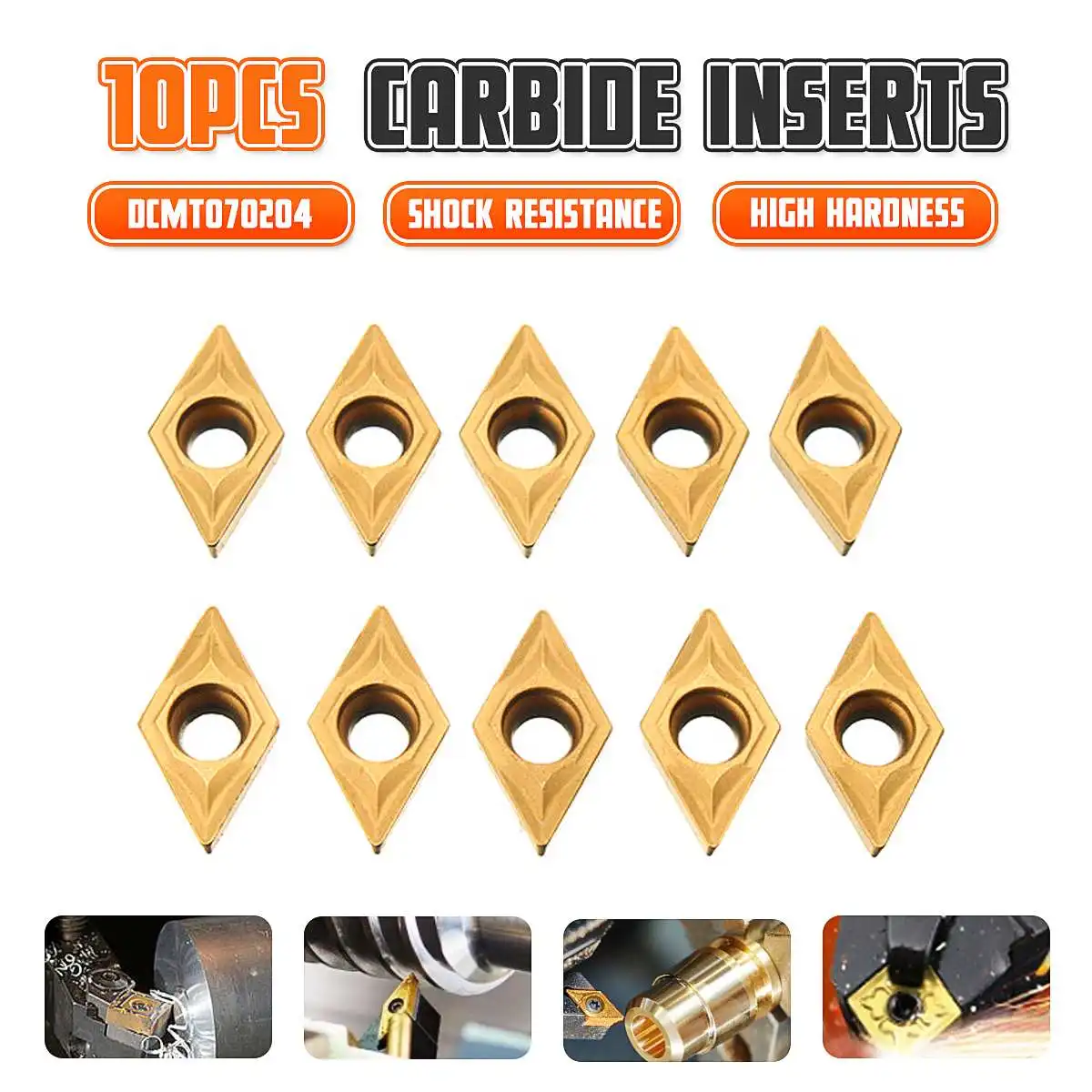 10pcs DCMT070204 SM IC908 Internal Turning Tool DCMT 070204 Carbide Insert Lathe Cutter Tool turning insert Cutting Tools CNC
