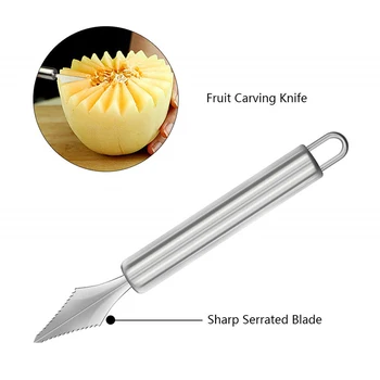

Fruit Carving Tool Set Kitchen Melon Spoon Knife Shapes Apple Cutter Watermelon Baller Citrus Peeler Kitchen Tools