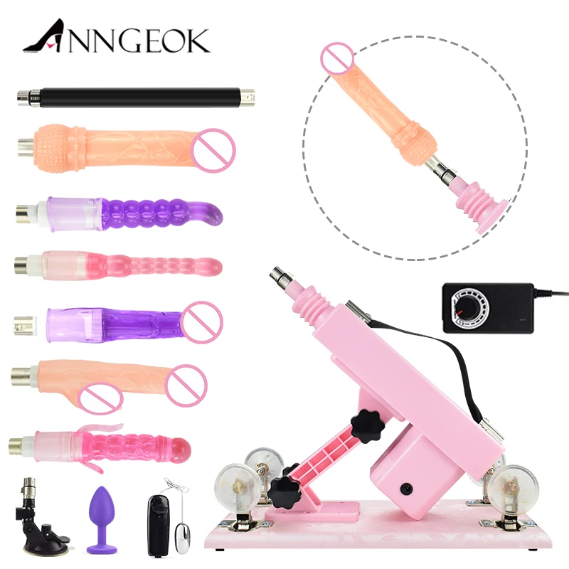 ANNGEOK Sex Machine Updated Version Automatic Strong Pumping Gun Retractable Vibrator Love Machines for Women