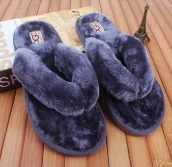 

2020 New Spring Summer Winter Home Cotton Plush Fur Slippers Men Indoor Floor Bedroom Flat Shoes factory directly